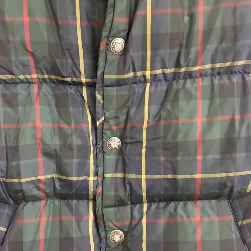 EUC Men's Banana Republic Puffer Down Filled Plaid Vest - sz XS